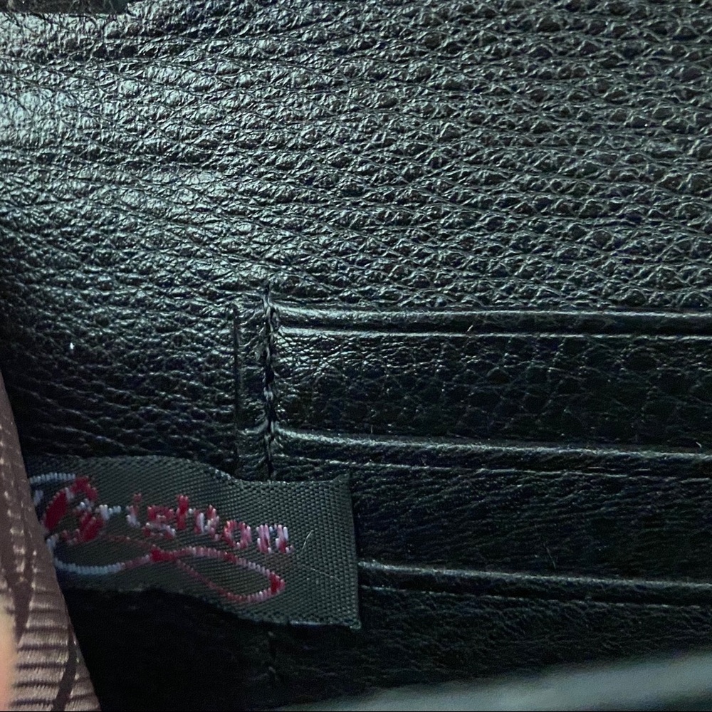 BRIGHTON CROC WALLET CROSSBODY BLACK - Picture 7 of 8